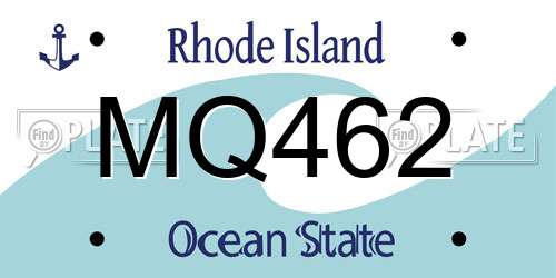 MQ462 Rhode Island License Plate