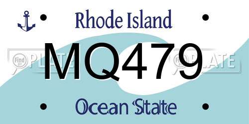 MQ479 Rhode Island License Plate