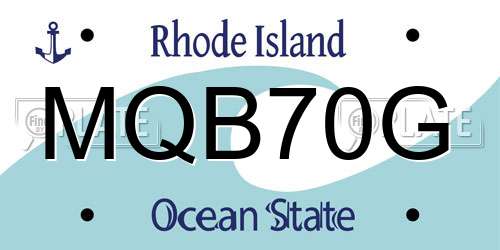 MQB70G Rhode Island License Plate
