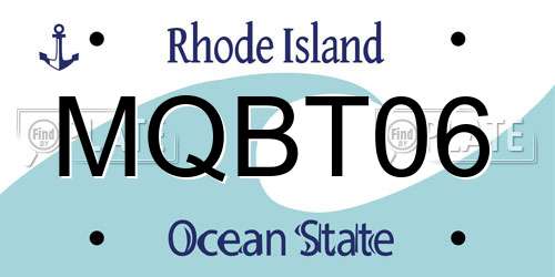 MQBT06 Rhode Island License Plate