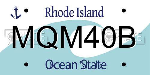 MQM40B Rhode Island License Plate