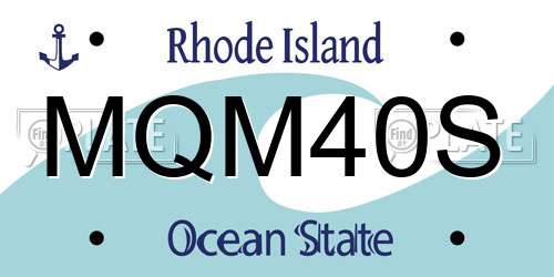 MQM40S Rhode Island License Plate