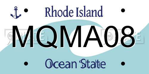 MQMA08 Rhode Island License Plate