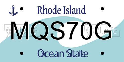 MQS70G Rhode Island License Plate