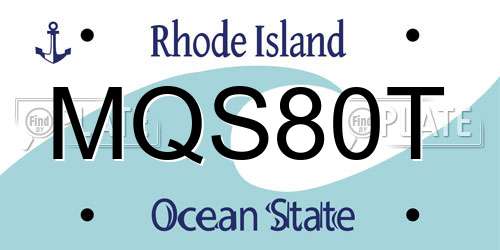MQS80T Rhode Island License Plate