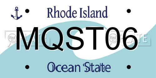 MQST06 Rhode Island License Plate