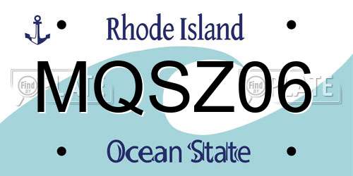 MQSZ06 Rhode Island License Plate