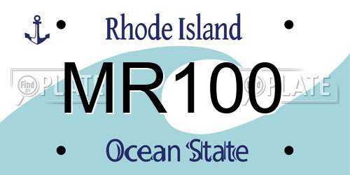 MR100 Rhode Island License Plate