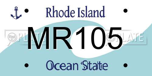 MR105 Rhode Island License Plate