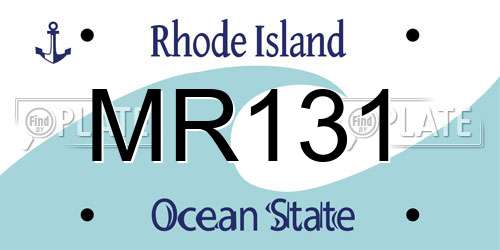MR131 Rhode Island License Plate