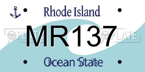 MR137 Rhode Island License Plate