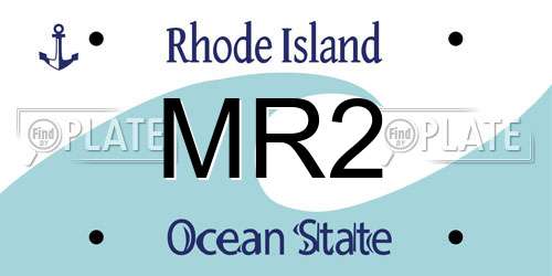 MR2 Rhode Island License Plate