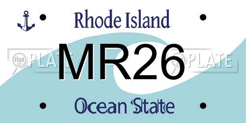 MR26 Rhode Island License Plate