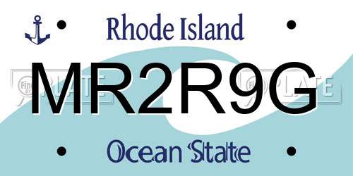 MR2R9G Rhode Island License Plate