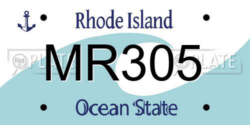 MR305 Rhode Island License Plate