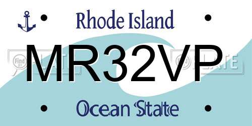 MR32VP Rhode Island License Plate