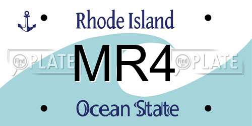 MR4 Rhode Island License Plate