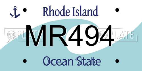 MR494 Rhode Island License Plate