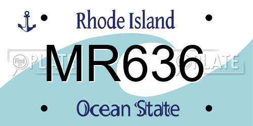 MR636 Rhode Island License Plate