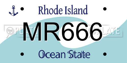 MR666 Rhode Island License Plate