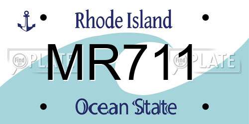 MR711 Rhode Island License Plate