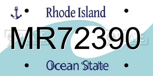 MR72390 Rhode Island License Plate