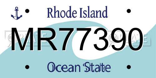 MR77390 Rhode Island License Plate
