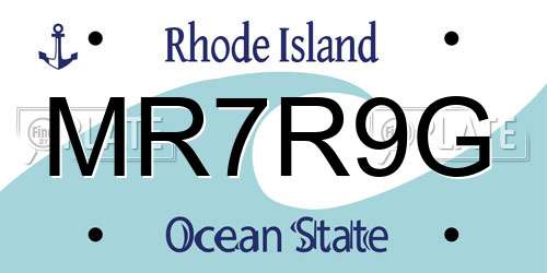 MR7R9G Rhode Island License Plate