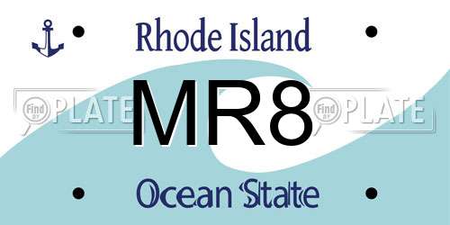 MR8 Rhode Island License Plate