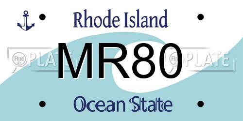 MR80 Rhode Island License Plate