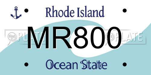 MR800 Rhode Island License Plate