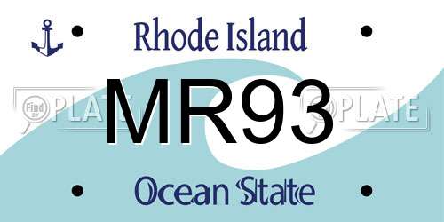 MR93 Rhode Island License Plate
