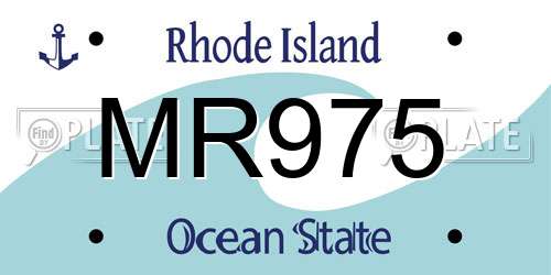 MR975 Rhode Island License Plate