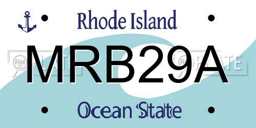MRB29A Rhode Island License Plate