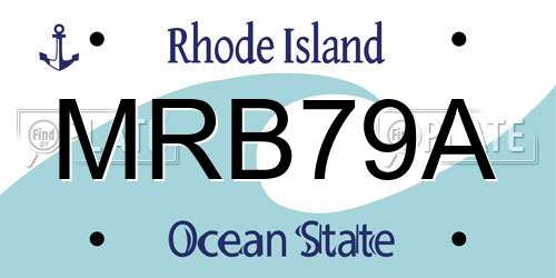MRB79A Rhode Island License Plate