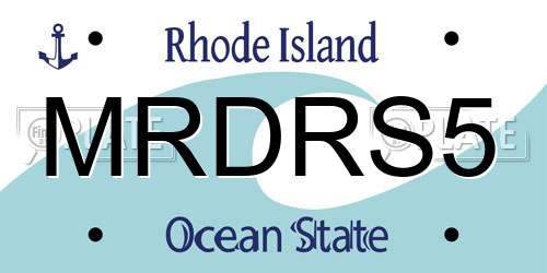 MRDRS5 Rhode Island License Plate