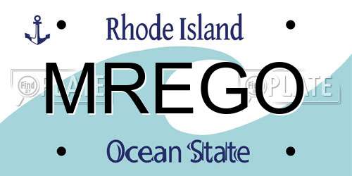 MREGO Rhode Island License Plate