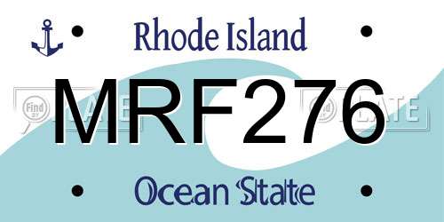 MRF276 Rhode Island License Plate