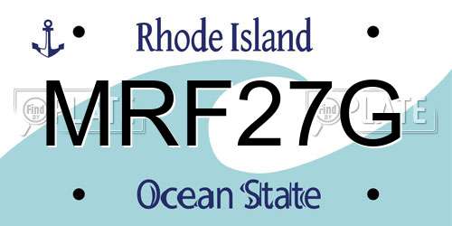MRF27G Rhode Island License Plate