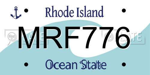 MRF776 Rhode Island License Plate