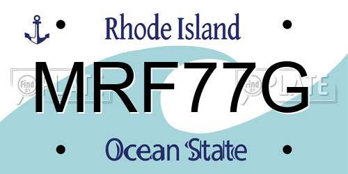 MRF77G Rhode Island License Plate
