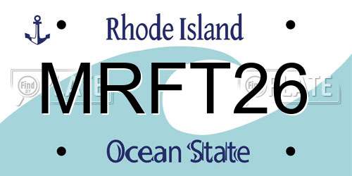 MRFT26 Rhode Island License Plate