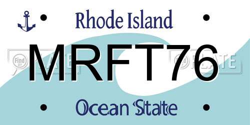 MRFT76 Rhode Island License Plate