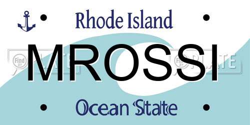 MROSSI Rhode Island License Plate