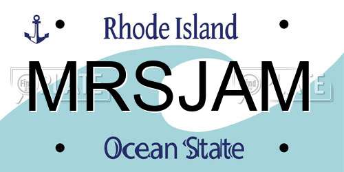 MRSJAM Rhode Island License Plate