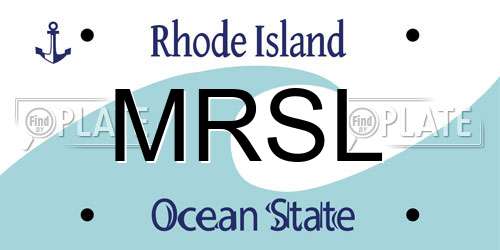 MRSL Rhode Island License Plate