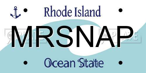 MRSNAP Rhode Island License Plate