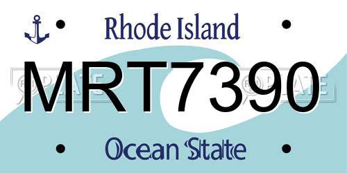MRT7390 Rhode Island License Plate