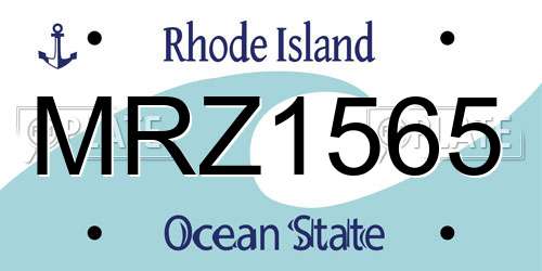MRZ1565 Rhode Island License Plate