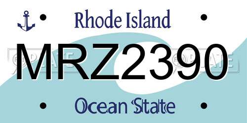 MRZ2390 Rhode Island License Plate